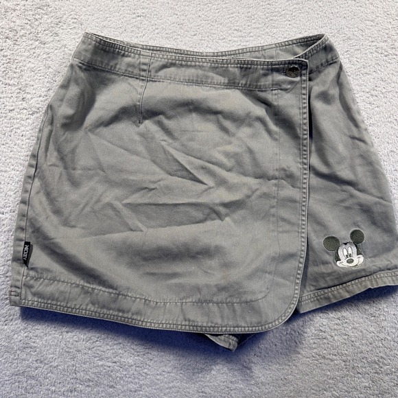 Vintage 90s Mickey Unlimited Skort Shorts Gray‎ Disney Embroidered Logo Size 5 - Picture 1 of 9